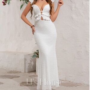 White summer cut out backless dress brand new w tags size small